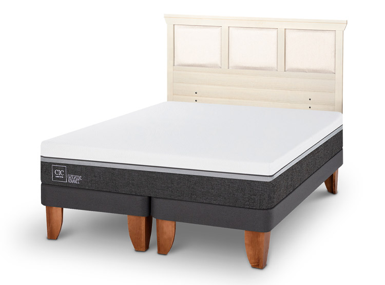 JUEGO DE DORMITORIO CIC CAMA EUROPEA ORTOPEDIC ADVANCE BD 2 PLAZAS + RESPALDO TORINO ALPINO - 2