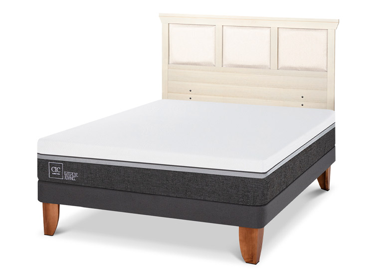 JUEGO DE DORMITORIO CIC CAMA EUROPEA ORTOPEDIC ADVANCE BN 2 PLAZAS + RESPALDO TORINO ALPINO - 2