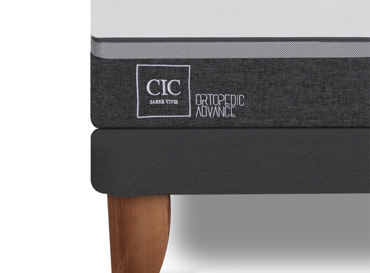 JUEGO DE DORMITORIO CIC CAMA EUROPEA ORTOPEDIC ADVANCE BN 2 PLAZAS + RESPALDO TORINO MOSTAZA - 6