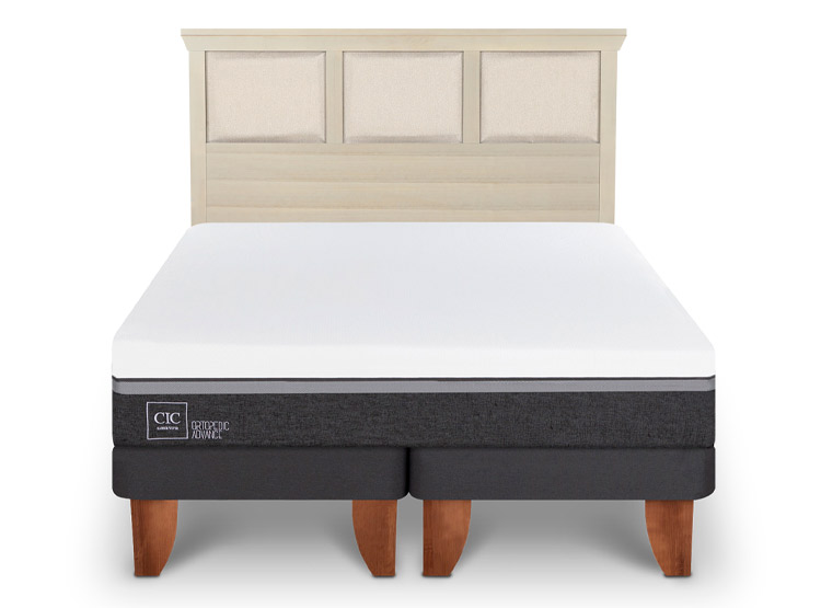 JUEGO DE DORMITORIO CIC CAMA EUROPEA ORTOPEDIC ADVANCE KING + RESPALDO TORINO ALPINO - 1
