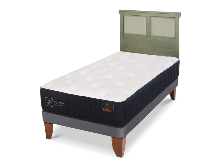 JUEGO DE DORMITORIO CIC CAMA EUROPEA PREMIUM 1.5 PLAZAS + RESPALDO TORINO OLIVO - 2