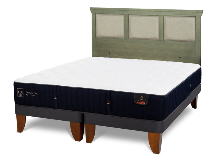 JUEGO DE DORMITORIO CIC CAMA EUROPEA PREMIUM BD 2 PLAZAS + RESPALDO TORINO OLIVO - 2