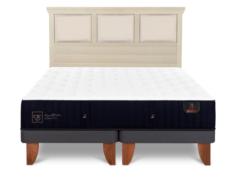 JUEGO DE DORMITORIO CIC CAMA EUROPEA PREMIUM KING + RESPALDO TORINO ALPINO - 1
