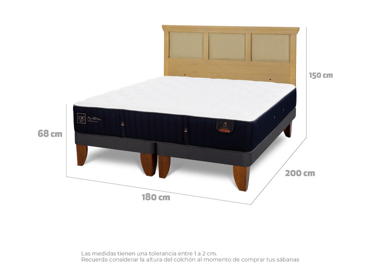 JUEGO DE DORMITORIO CIC CAMA EUROPEA PREMIUM KING + RESPALDO TORINO MOSTAZA - 3