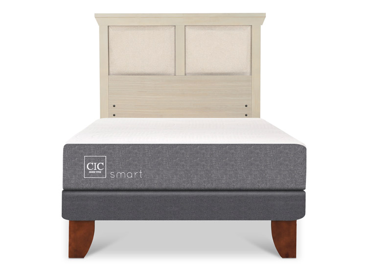 JUEGO DE DORMITORIO CIC CAMA EUROPEA SMART 1.5 PLAZAS + RESPALDO TORINO ALPINO - 1