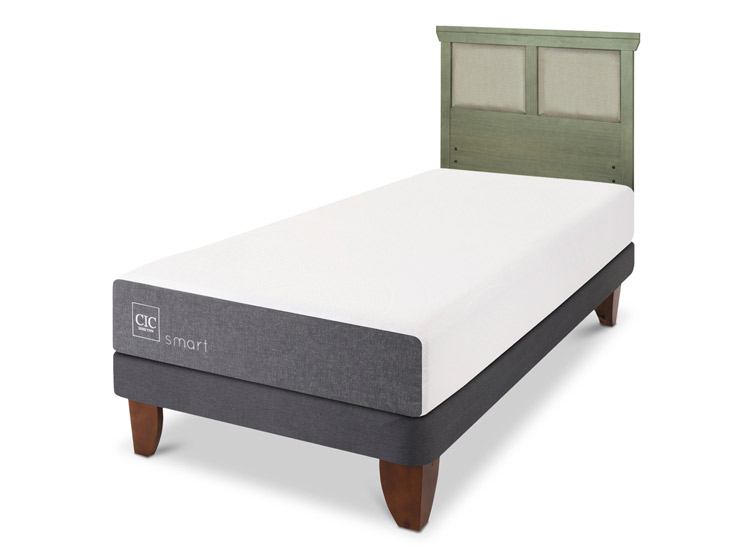 JUEGO DE DORMITORIO CIC CAMA EUROPEA SMART 1.5 PLAZAS + RESPALDO TORINO OLIVO - 2