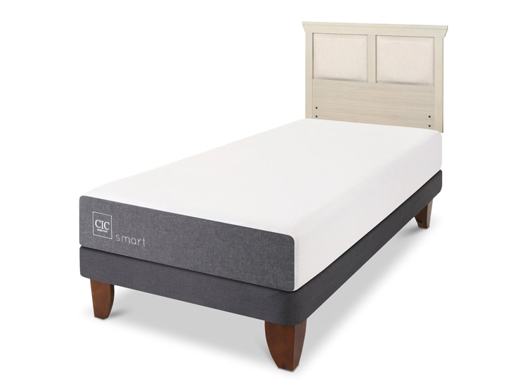 JUEGO DE DORMITORIO CIC CAMA EUROPEA SMART 1 PLAZA + RESPALDO TORINO ALPINONO - 2