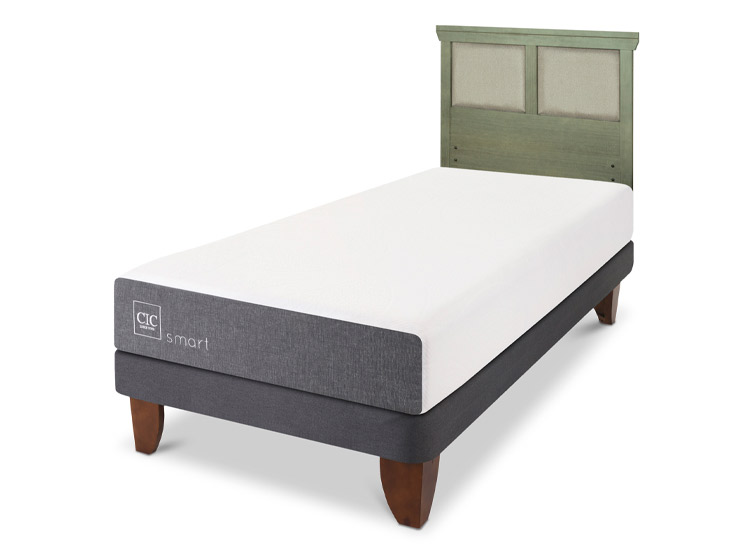 JUEGO DE DORMITORIO CIC CAMA EUROPEA SMART 1 PLAZA + RESPALDO TORINO OLIVO - 2