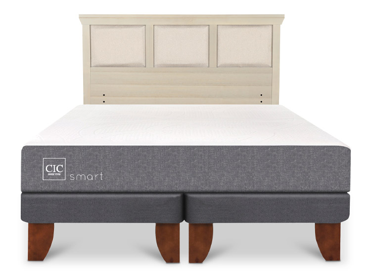 JUEGO DE DORMITORIO CIC CAMA EUROPEA SMART BD 2 PLAZAS + RESPALDO TORINO ALPINO - 1