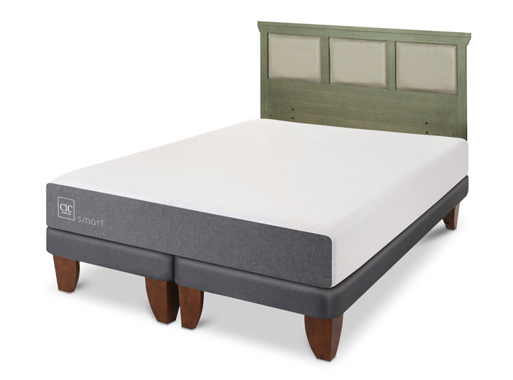 JUEGO DE DORMITORIO CIC CAMA EUROPEA SMART BD 2 PLAZAS + RESPALDO TORINO OLIVO - 2