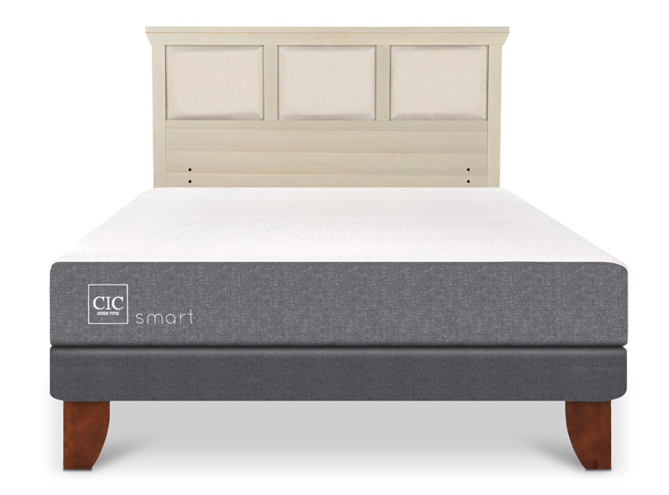 JUEGO DE DORMITORIO CIC CAMA EUROPEA SMART BN 2 PLAZAS + RESPALDO TORINO ALPINO - 1