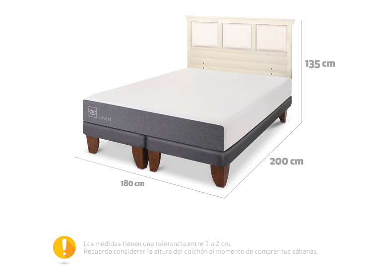 JUEGO DE DORMITORIO CIC CAMA EUROPEA SMART KING + RESPALDO TORINO ALPINO - 3