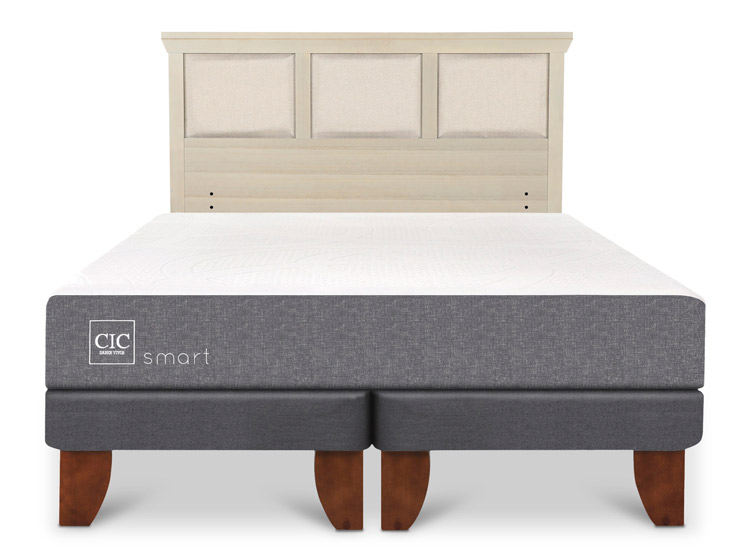 JUEGO DE DORMITORIO CIC CAMA EUROPEA SMART KING + RESPALDO TORINO ALPINO - 1