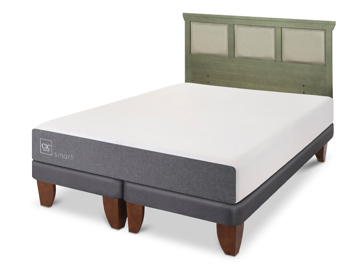 JUEGO DE DORMITORIO CIC CAMA EUROPEA SMART KING + RESPALDO TORINO OLIVO - 2