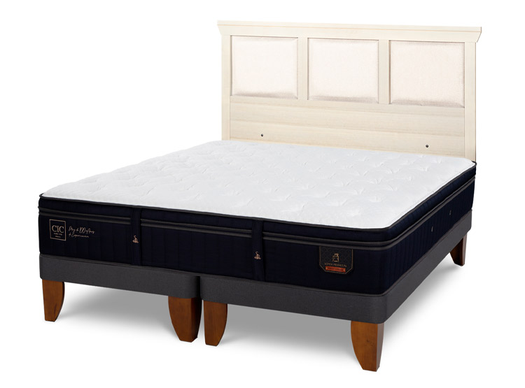 JUEGO DE DORMITORIO CIC CAMA EUROPEA SUPER PREMIUM BD 2 PLAZAS + RESPALDO TORINO ALPINO - 2