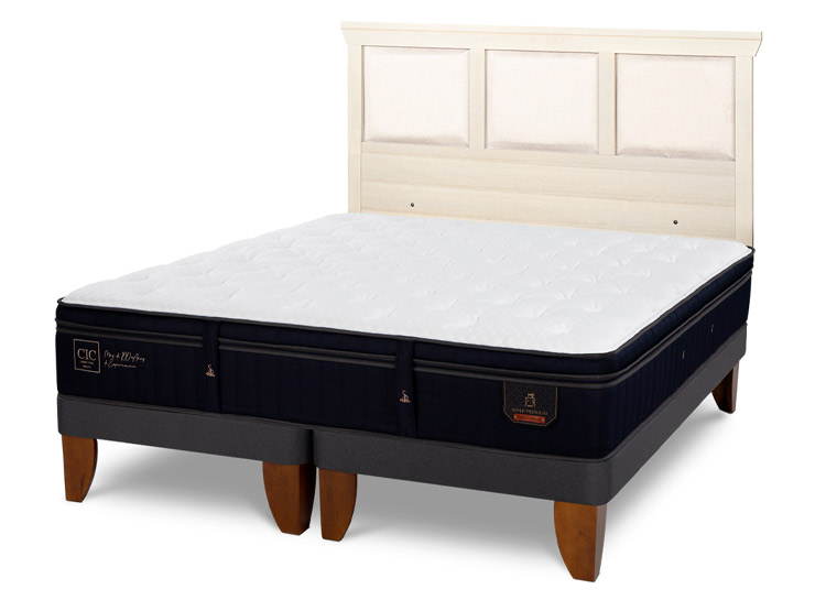 JUEGO DE DORMITORIO CIC CAMA EUROPEA SUPER PREMIUM KING + RESPALDO TORINO ALPINO - 2