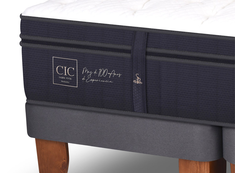 JUEGO DE DORMITORIO CIC CAMA EUROPEA SUPER PREMIUM KING + RESPALDO TORINO MOSTAZA - 4