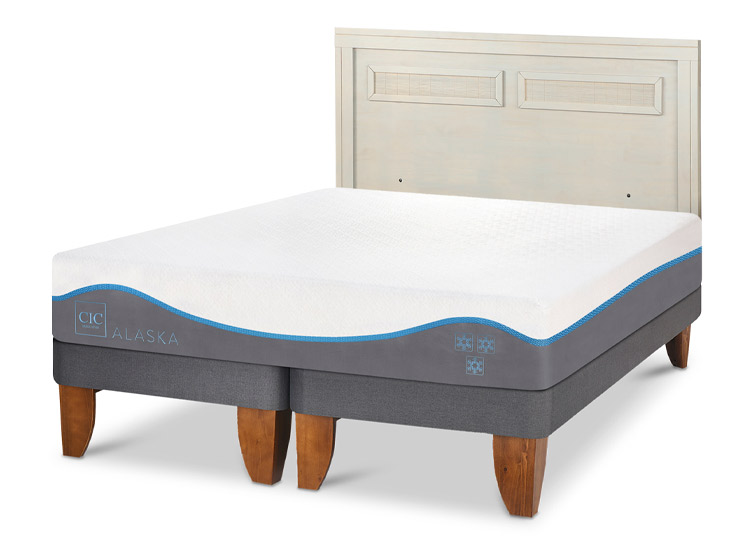 JUEGO DE DORMITORIO CIC CAMA EUROPEA ALASKA BD 2 PLAZAS + RESPALDO MILAN ALPINO - 2