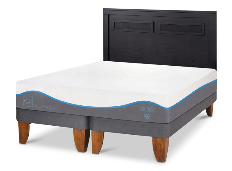 JUEGO DE DORMITORIO CIC CAMA EUROPEA ALASKA BD 2 PLAZAS + RESPALDO MILAN NEGRO - 2