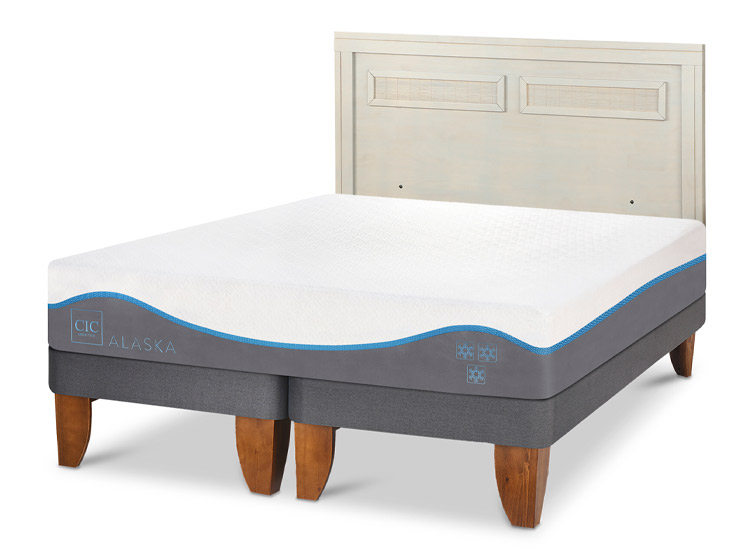 JUEGO DE DORMITORIO CIC CAMA EUROPEA ALASKA KING + RESPALDO MILAN ALPINO - 2