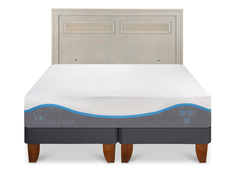 JUEGO DE DORMITORIO CIC CAMA EUROPEA ALASKA KING + RESPALDO MILAN ALPINO - 1