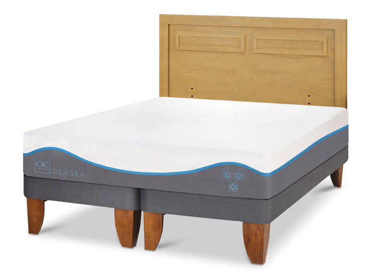 JUEGO DE DORMITORIO CIC CAMA EUROPEA ALASKA KING + RESPALDO MILAN MOSTAZA - 2