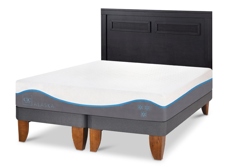 JUEGO DE DORMITORIO CIC CAMA EUROPEA ALASKA KING + RESPALDO MILAN NEGRO - 2