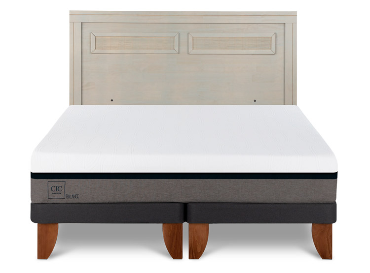 JUEGO DE DORMITORIO CIC CAMA EUROPEA BALANCE BD 2 PLAZAS + RESPALDO MILAN ALPINO - 1