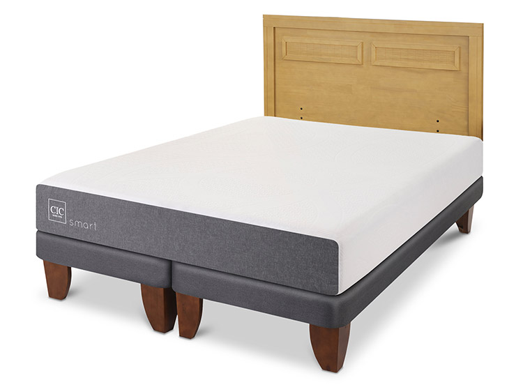 JUEGO DE DORMITORIO CIC CAMA EUROPEA BALANCE BD 2 PLAZAS + RESPALDO MILAN MOSTAZA - 2
