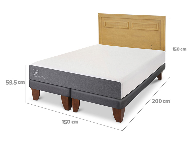 JUEGO DE DORMITORIO CIC CAMA EUROPEA BALANCE BD 2 PLAZAS + RESPALDO MILAN MOSTAZA - 3