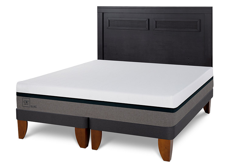 JUEGO DE DORMITORIO CIC CAMA EUROPEA BALANCE BD 2 PLAZAS + RESPALDO MILAN NEGRO - 2