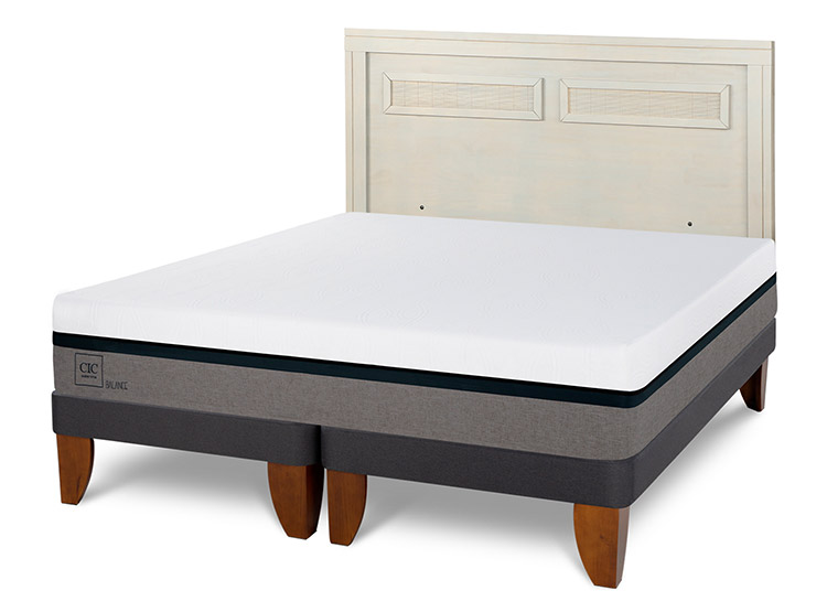 JUEGO DE DORMITORIO CIC CAMA EUROPEA BALANCE KING + RESPALDO MILAN ALPINO - 2