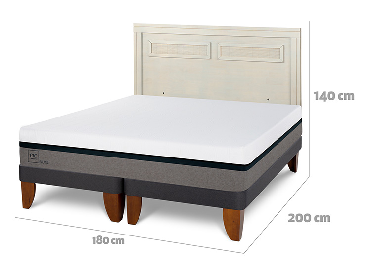 JUEGO DE DORMITORIO CIC CAMA EUROPEA BALANCE KING + RESPALDO MILAN ALPINO - 3