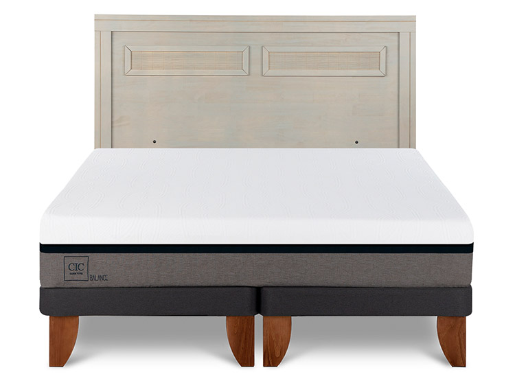 JUEGO DE DORMITORIO CIC CAMA EUROPEA BALANCE KING + RESPALDO MILAN ALPINO - 1