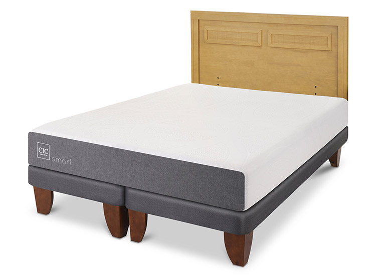 JUEGO DE DORMITORIO CIC CAMA EUROPEA BALANCE KING + RESPALDO MILAN MOSTAZA - 2