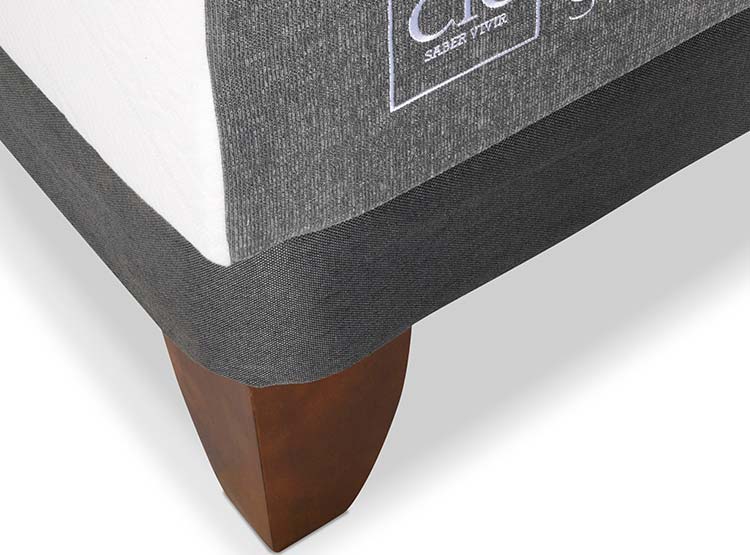JUEGO DE DORMITORIO CIC CAMA EUROPEA BALANCE KING + RESPALDO MILAN NEGRO - 4