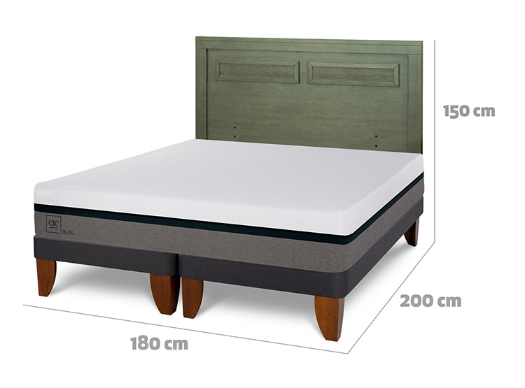 JUEGO DE DORMITORIO CIC CAMA EUROPEA BALANCE KING + RESPALDO MILAN OLIVO - 3