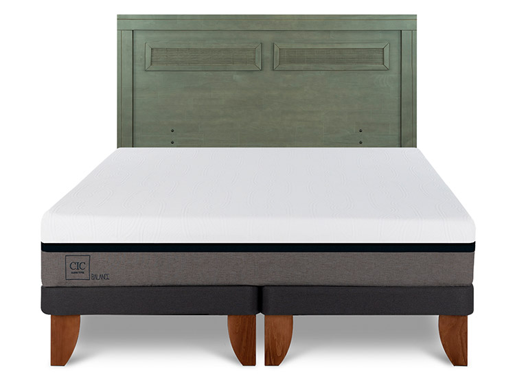 JUEGO DE DORMITORIO CIC CAMA EUROPEA BALANCE KING + RESPALDO MILAN OLIVO - 1