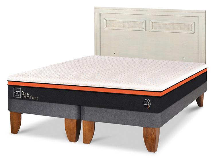 JUEGO DE DORMITORIO CIC CAMA EUROPEA BEE COMFORT BD 2 PLAZAS + RESPALDO MILAN ALPINO - 2