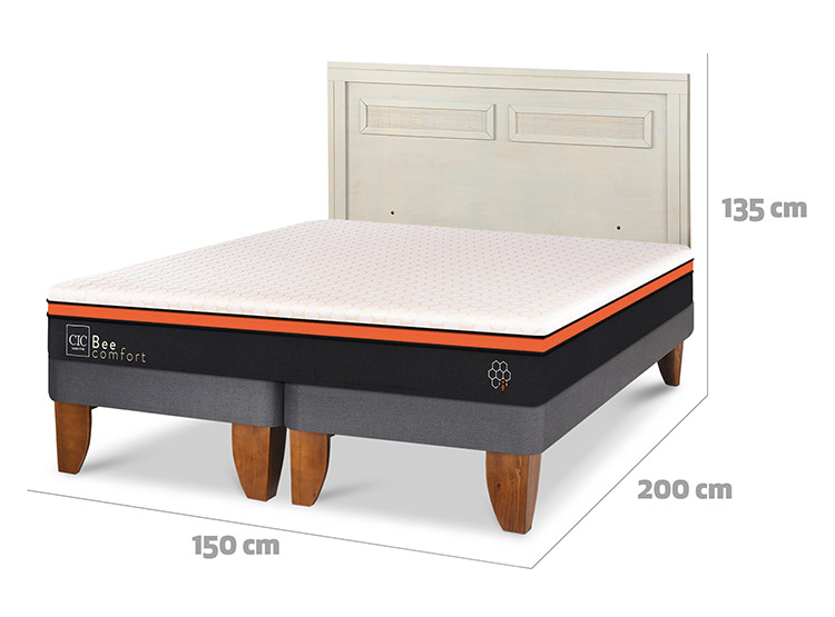 JUEGO DE DORMITORIO CIC CAMA EUROPEA BEE COMFORT BD 2 PLAZAS + RESPALDO MILAN ALPINO - 3