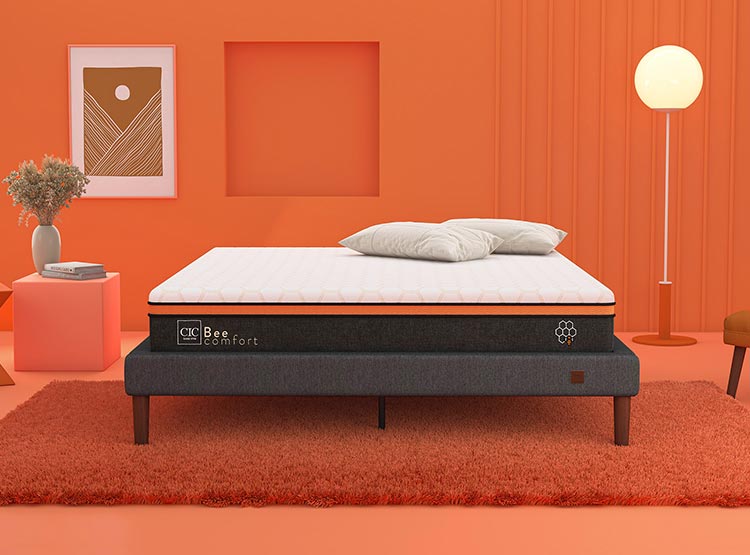 JUEGO DE DORMITORIO CIC CAMA EUROPEA BEE COMFORT BD 2 PLAZAS + RESPALDO MILAN ALPINO - 10