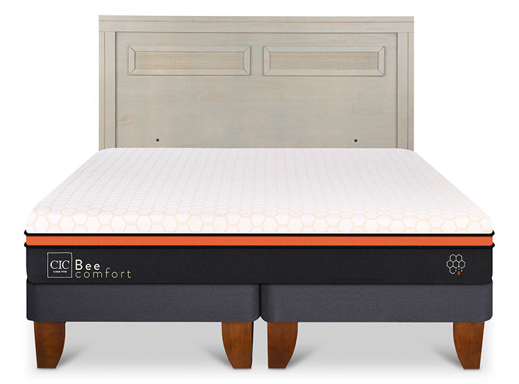 JUEGO DE DORMITORIO CIC CAMA EUROPEA BEE COMFORT BD 2 PLAZAS + RESPALDO MILAN ALPINO - 1