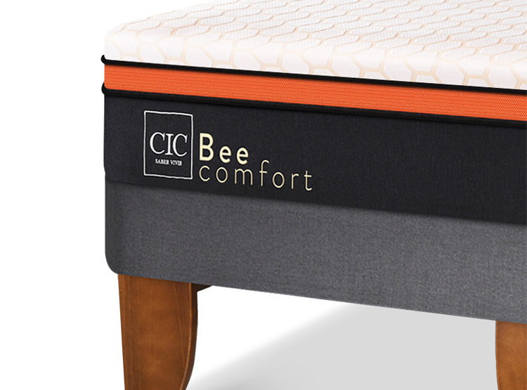 JUEGO DE DORMITORIO CIC CAMA EUROPEA BEE COMFORT KING + RESPALDO MILAN NEGRO - 5
