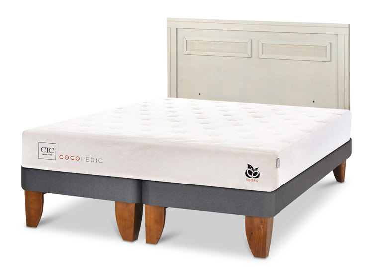 JUEGO DE DORMITORIO CIC CAMA EUROPEA COCOPEDIC BD 2 PLAZAS + RESPALDO MILAN ALPINO - 2