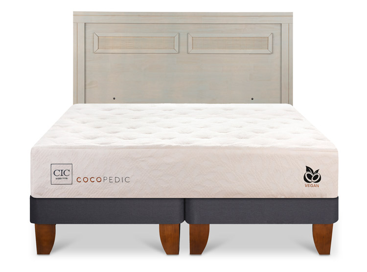 JUEGO DE DORMITORIO CIC CAMA EUROPEA COCOPEDIC BD 2 PLAZAS + RESPALDO MILAN ALPINO - 1