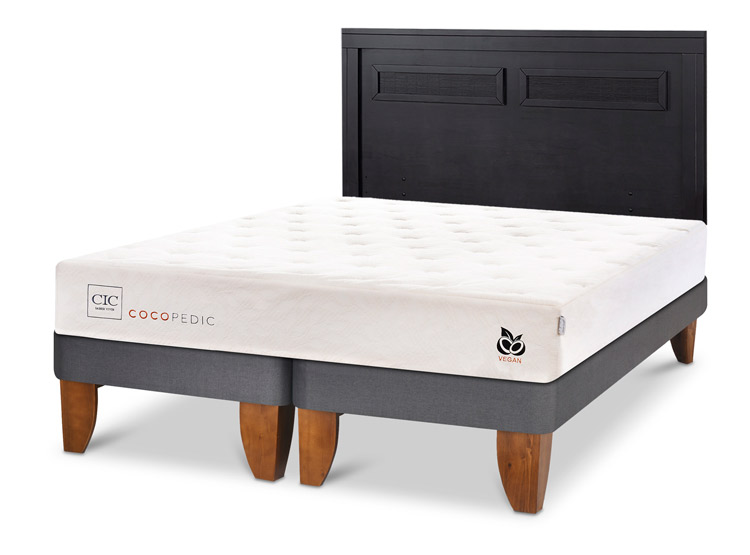 JUEGO DE DORMITORIO CIC CAMA EUROPEA COCOPEDIC BD 2 PLAZAS + RESPALDO MILAN NEGRO - 2