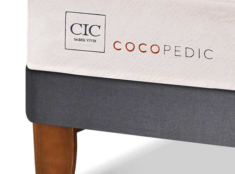 JUEGO DE DORMITORIO CIC CAMA EUROPEA COCOPEDIC BD 2 PLAZAS + RESPALDO MILAN NEGRO - 5