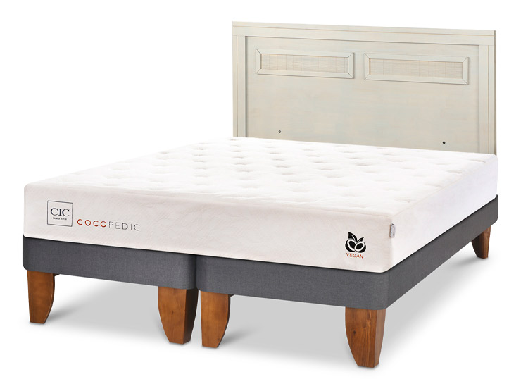 JUEGO DE DORMITORIO CIC CAMA EUROPEA COCOPEDIC KING + RESPALDO MILAN ALPINO - 2