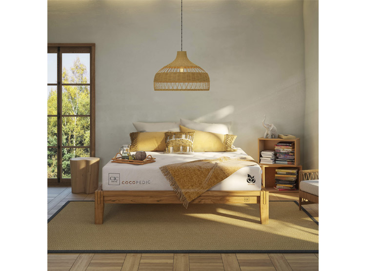 JUEGO DE DORMITORIO CIC CAMA EUROPEA COCOPEDIC KING + RESPALDO MILAN ALPINO - 10