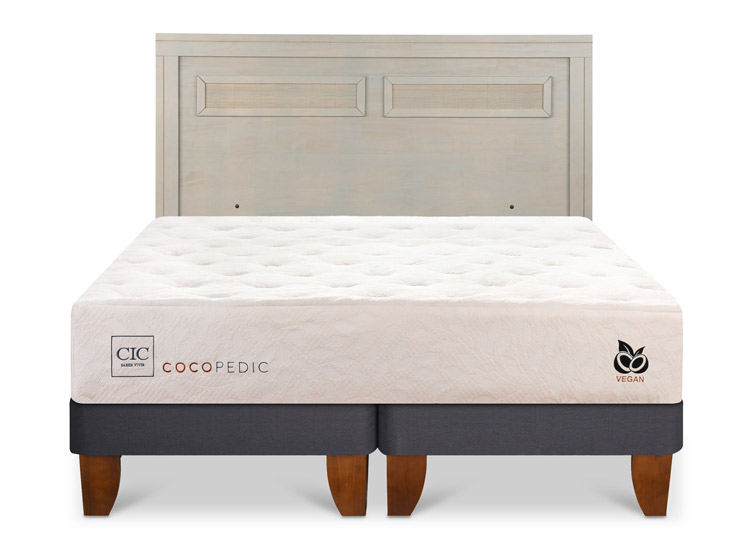 JUEGO DE DORMITORIO CIC CAMA EUROPEA COCOPEDIC KING + RESPALDO MILAN ALPINO - 1